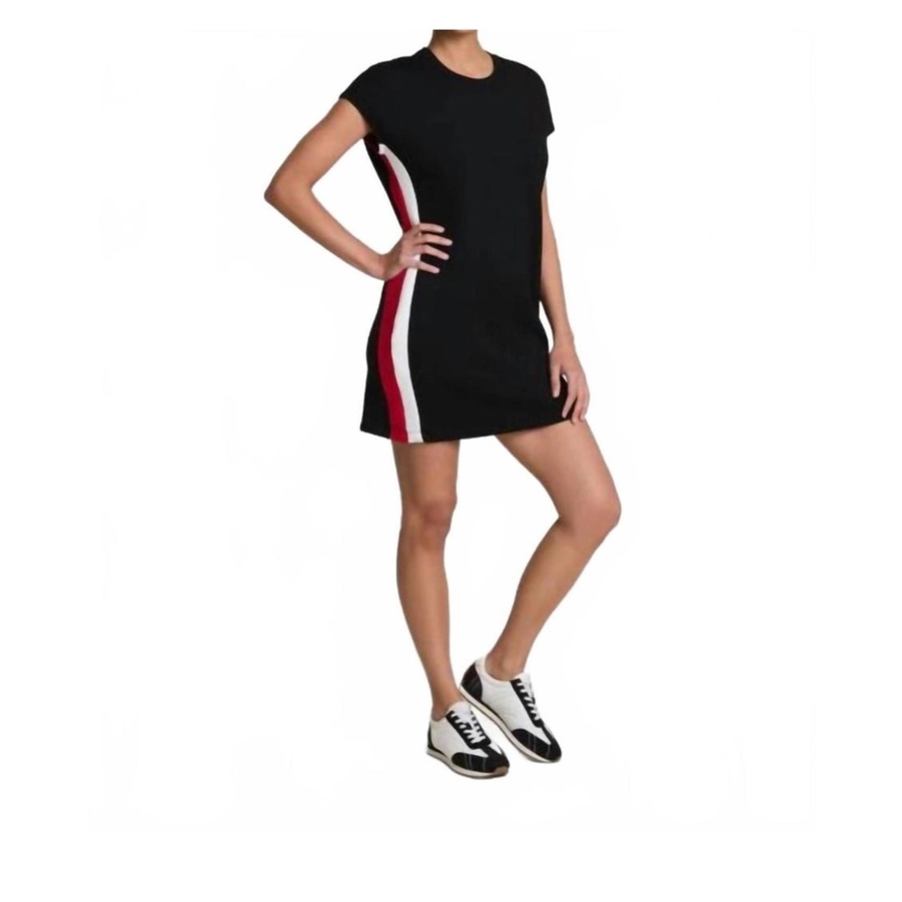 NEW SPANX airessentials colorblock mini t-shirt dress timeless in black/powder/s
